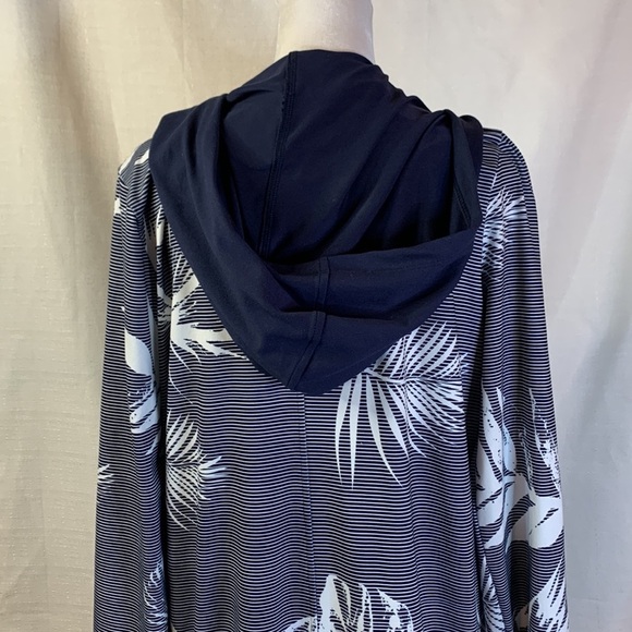 Christopher & Banks Oversized Hooded Striped Zip Up Jacket - Picture 8 of 11